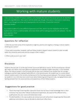 Mature students - Plymouth University