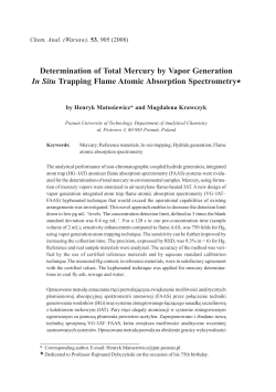 Determination of Total Mercury by Vapor Generation In Situ