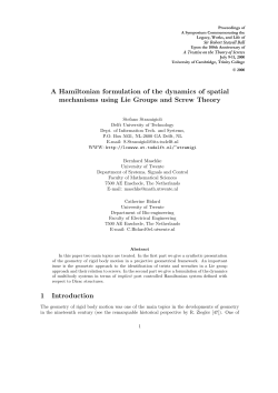 A Hamiltonian formulation of the dynamics of spatial mechanisms