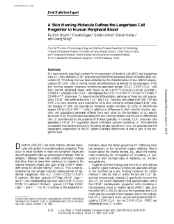 A Skin Homing Molecule Defines the Langerhans Cell