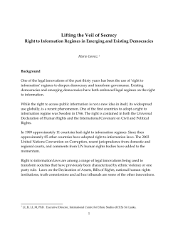 Lifting the Veil of Secrecy - International Centre for Ethnic Studies