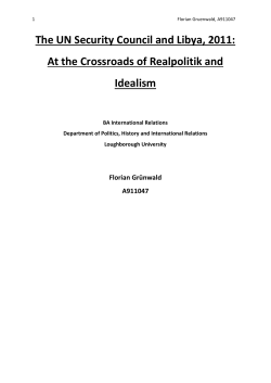 The UN Security Council and Libya, 2011: At the Crossroads of