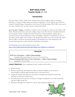 MiSP INSOLATION Teacher Guide, L1
