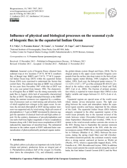 Influence of physical and biological processes on the seasonal cycle