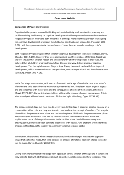 Comparison of Piaget and Vygotsky Cognition is the process