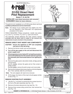 D1,D2 Direct Vent Pilot Orifice Conversion