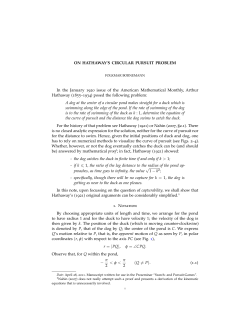 On Hathaway`s circular pursuit problem