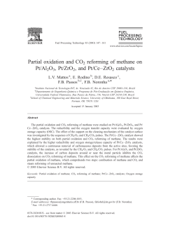 Partial oxidation and CO2 reforming of methane on Pt/Al2O3, Pt