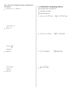 Integration u-Substitution Part 1 WS
