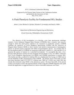 A Flash Photolysis Facility for Fundamental HO2 Studies
