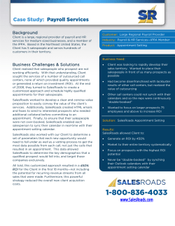 Payroll Case Study - SalesRoads Professional Appointment Setting