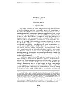Disloyal Agents - The University of Alabama | School of Law