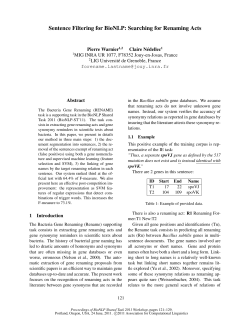 Sentence Filtering for BioNLP: Searching for Renaming Acts