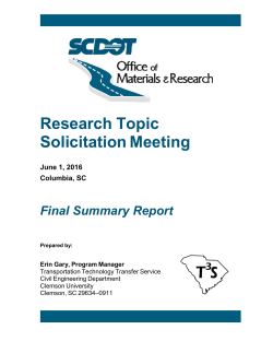 Research Topic Solicitation Meeting