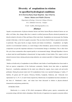 Diversity of zooplankton in relation to specified hydrological conditions