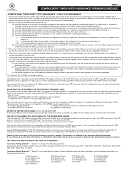 MR85 Compulsory Third Party Insurance Premium