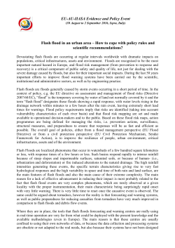 EU-AU-IIASA Evidence and Policy Event Flash flood in an urban