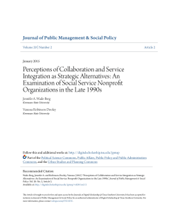 Perceptions of Collaboration and Service Integration as Strategic