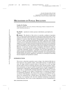 mechanisms of fungal speciation - University of Toronto Mississauga