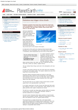 Emissions may trigger cirrus clouds