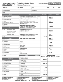Catering Order Form - SubwayVancouver.com