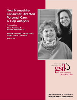 New Hampshire Consumer-Directed Personal Care: A