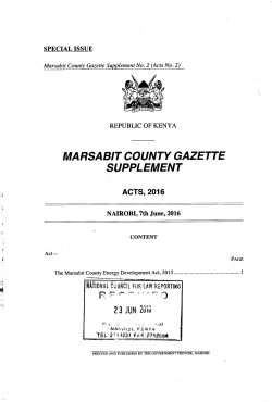Marsabit County Energy Development Act, 2016