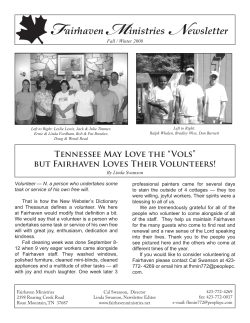 Fairhaven Ministries Newsletter