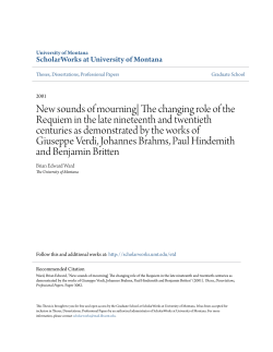 New sounds of mourning| The changing role of the Requiem in the