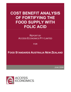 cost benefit analysis of fortifying the food supply with folic acid