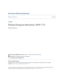 Hasinai-European Interaction, 1694-1715