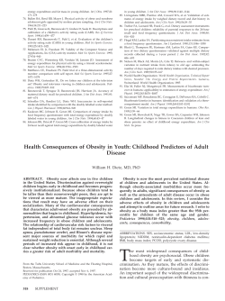 Health Consequences of Obesity in Youth: Childhood Predictors of