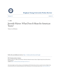 Juvenile Waiver: What Does It Mean for American Teens?