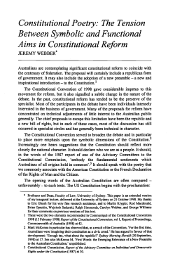 Constitutional Poetry: The Tension Between Symbolic and