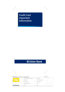 Credit Card Important Information