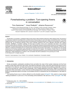 Foreshadowing a problem: Turn-opening frowns in conversation