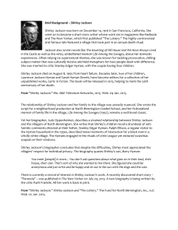 Shirley Jackson Brief Biography - Staff Portal Camas School District