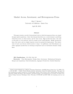 Market Access, Investment, and Heterogeneous Firms