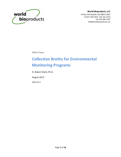 Collection Broths for Environmental Monitoring