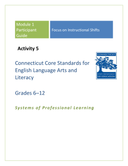 Participant Guide - Connecticut Core Standards