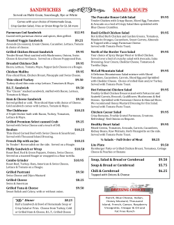 Night Menu Page 2 - The McCall Pancake House