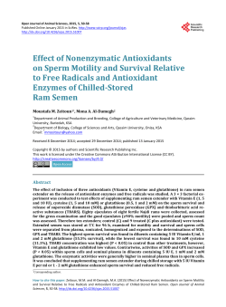 Effect of Nonenzymatic Antioxidants on Sperm Motility and Survival