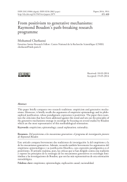From positivism to generative mechanisms