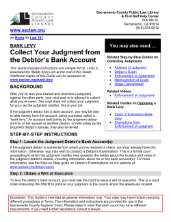 Bank Levy - Sacramento County Public Law Library