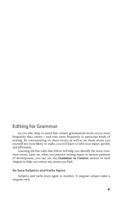 Editing for Grammar