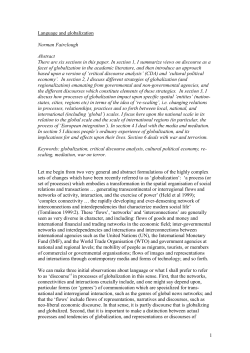 Language and globalization