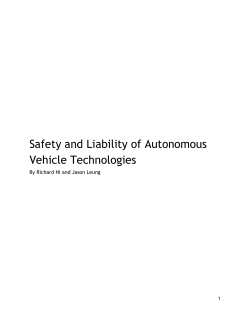 Safety and Liability of Autonomous Vehicle Technologies (MIT)