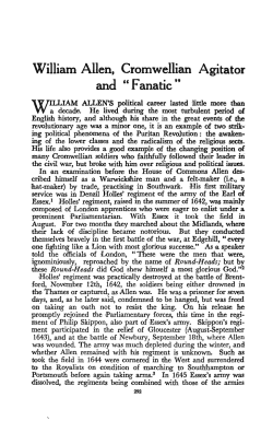 William Allen, Cromwellian Agitator and `Fanatic`