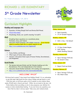 5th Grade Newsletter
