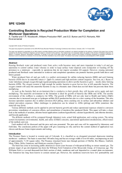 SPE 123450 Controlling Bacteria in Recycled Production Water for